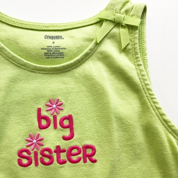 Gymboree "Big Sister" Tank Top Green Size 8 - Picture 2 of 4